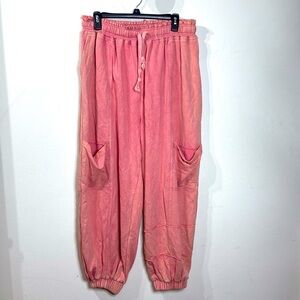(W2) Oli & Hali mineral wash wide leg joggers, size M